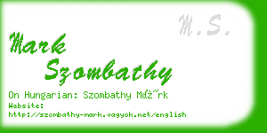 mark szombathy business card